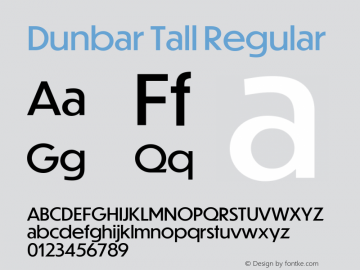 Example font Dunbar #2